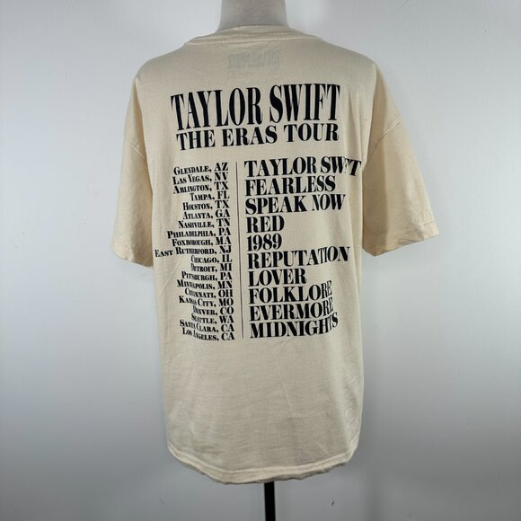 Taylor Swift The Eras Tour 100% Cotton Beige / Black T-Shirt Size XL - Picture 6 of 8